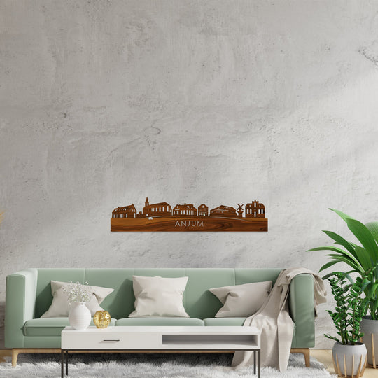 Skyline Anjum Palissander houten cadeau decoratie relatiegeschenk van WoodWideCities