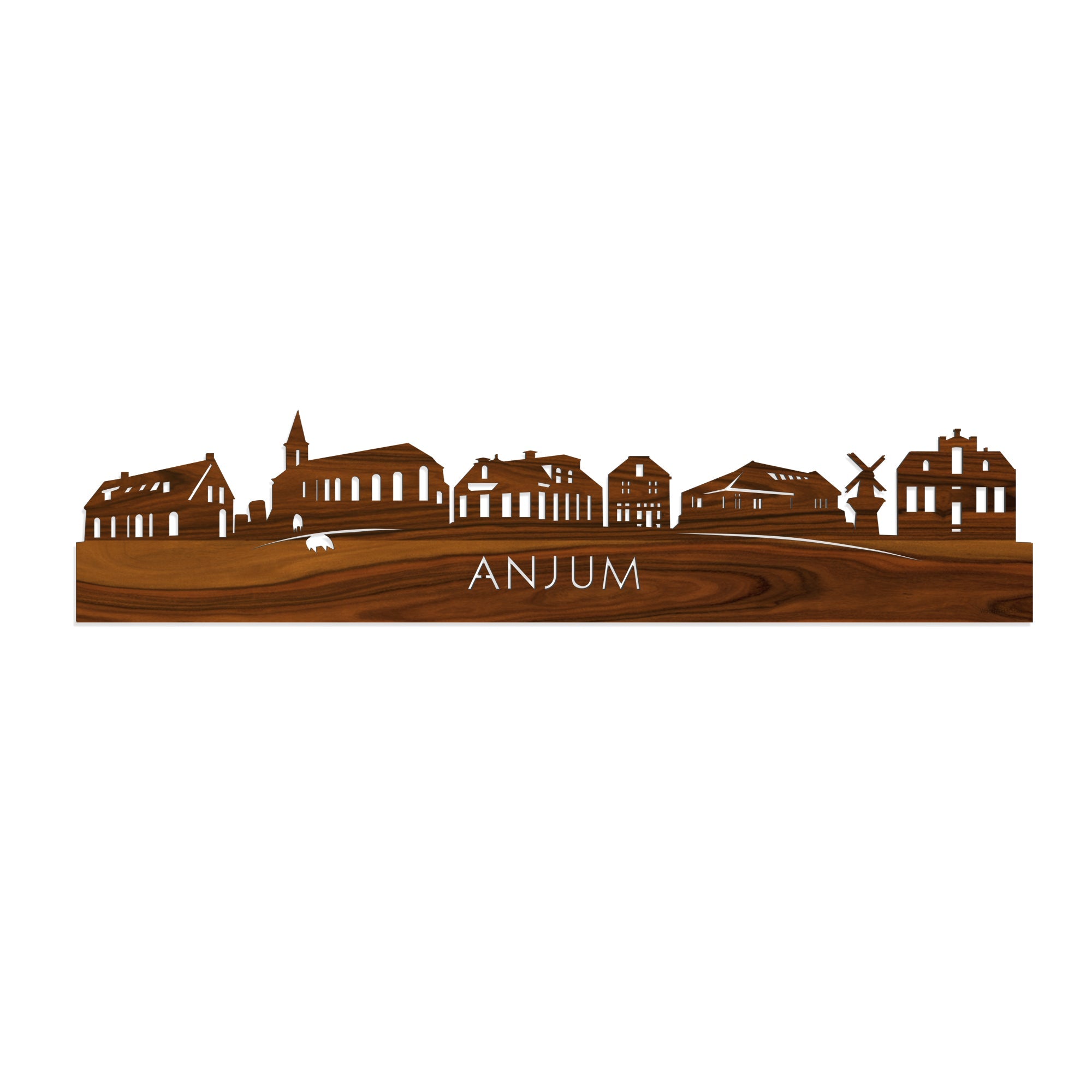 Skyline Anjum Palissander houten cadeau decoratie relatiegeschenk van WoodWideCities