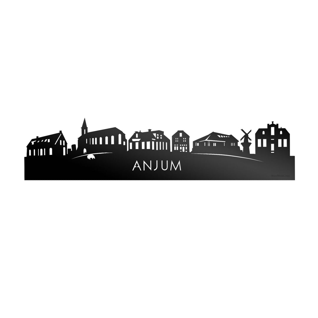 Skyline Anjum Zwart glanzend gerecycled kunststof cadeau decoratie relatiegeschenk van WoodWideCities