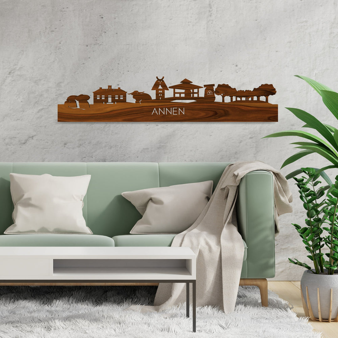 Skyline Annen Palissander houten cadeau decoratie relatiegeschenk van WoodWideCities
