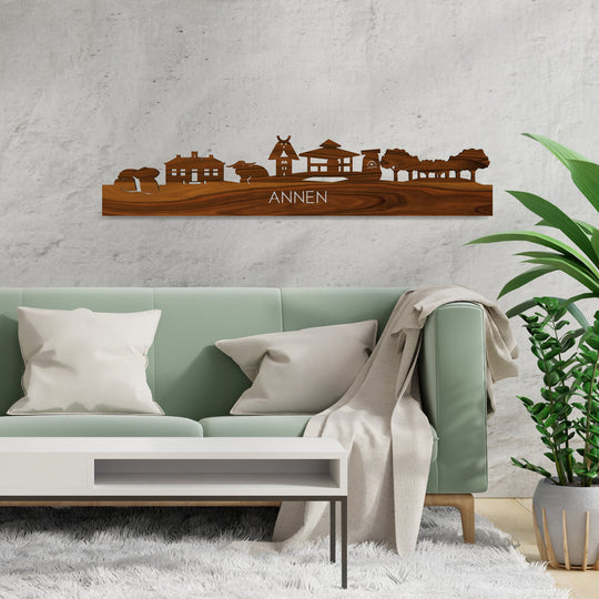 Skyline Annen Palissander houten cadeau decoratie relatiegeschenk van WoodWideCities