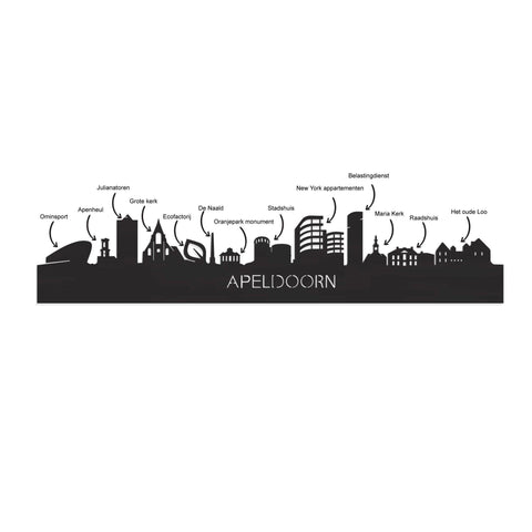 Skyline Apeldoorn Palissander houten cadeau decoratie relatiegeschenk van WoodWideCities