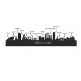 Skyline Apeldoorn Wit glanzend gerecycled kunststof cadeau decoratie relatiegeschenk van WoodWideCities