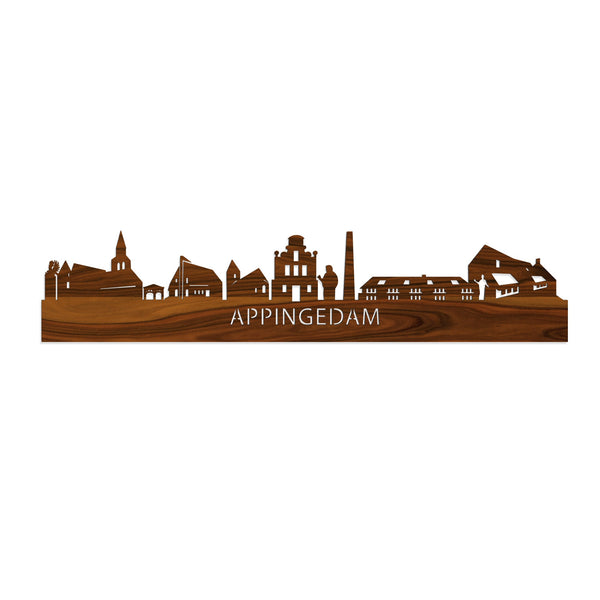 Skyline Appingedam Palissander houten cadeau decoratie relatiegeschenk van WoodWideCities