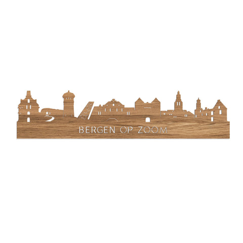 Skyline Bergen op Zoom Eiken 80 cm Zonder verlichting  houten cadeau decoratie relatiegeschenk van WoodWideCities