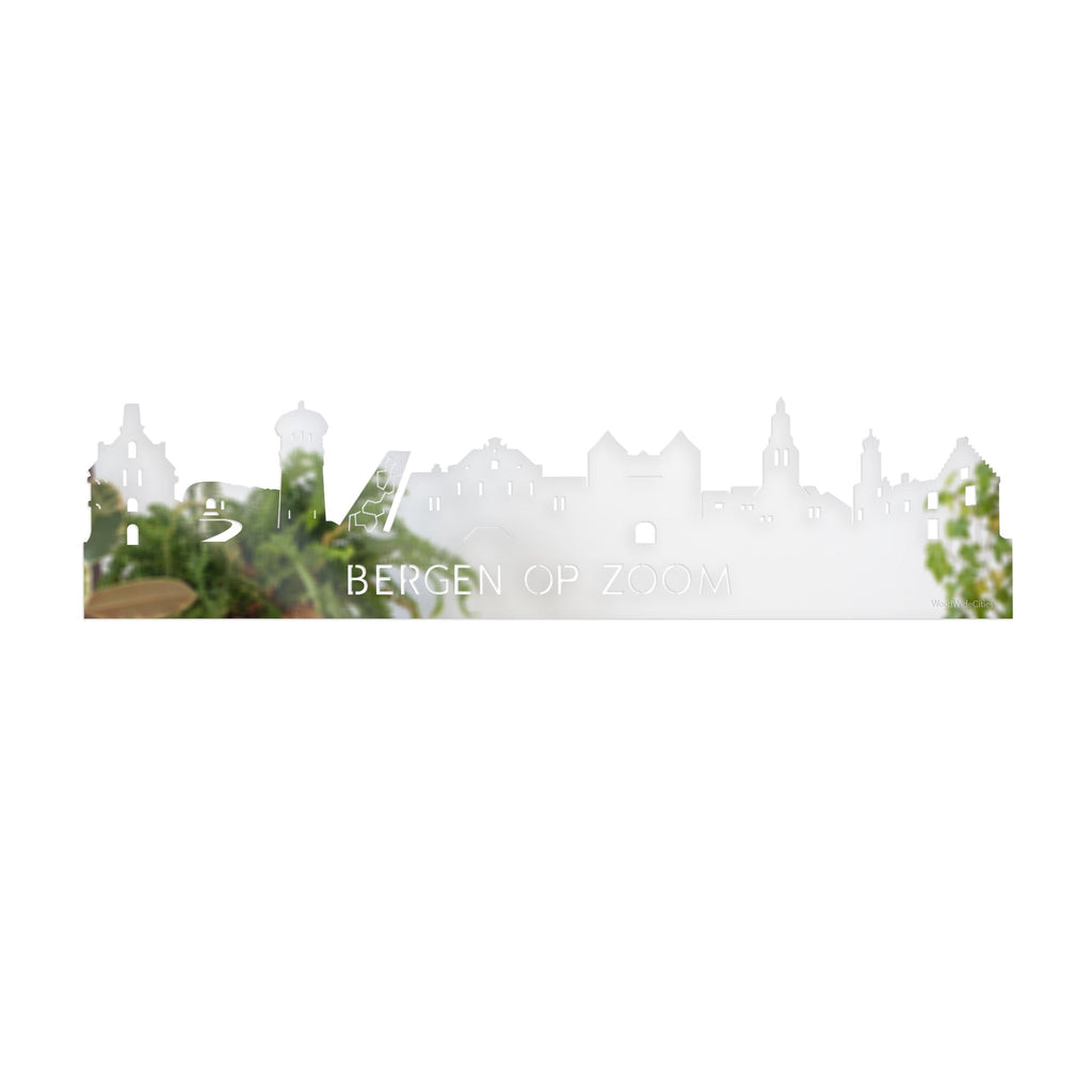 Skyline Bergen op Zoom Spiegel 80 cm Zonder verlichting houten cadeau decoratie relatiegeschenk van WoodWideCities