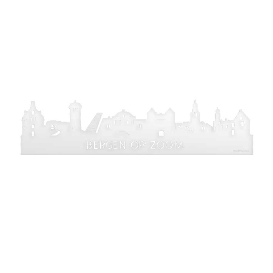 Skyline Bergen op Zoom Wit Glanzend 80 cm Zonder verlichting houten cadeau decoratie relatiegeschenk van WoodWideCities