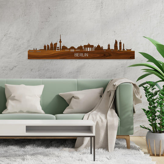 Skyline Berlijn Palissander houten cadeau decoratie relatiegeschenk van WoodWideCities