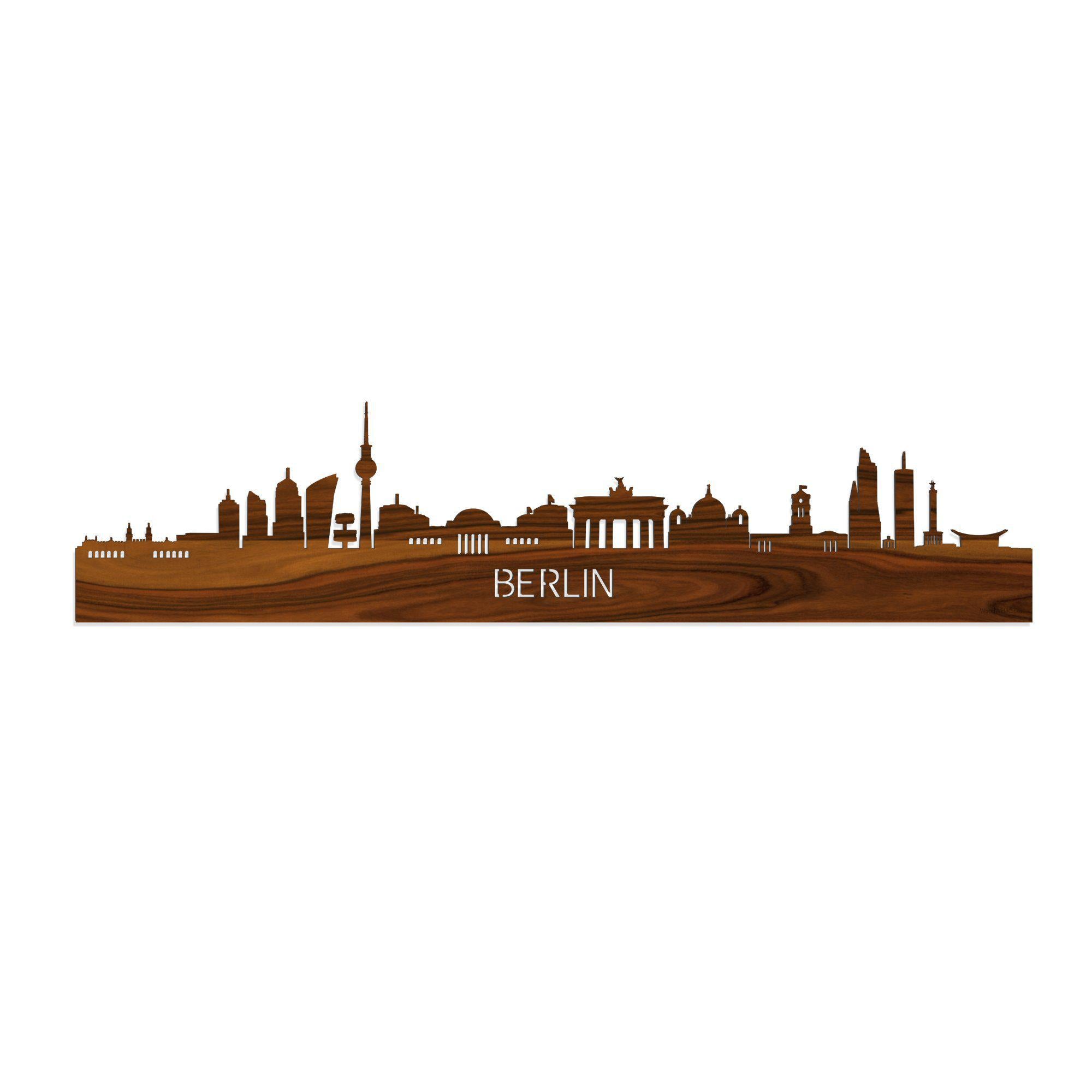 Skyline Berlijn Palissander houten cadeau decoratie relatiegeschenk van WoodWideCities