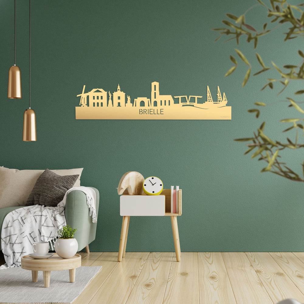 Skyline Brielle Metallic Goud gerecycled kunststof cadeau decoratie relatiegeschenk van WoodWideCities