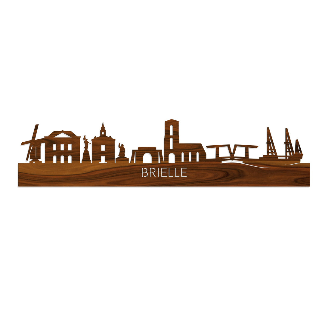 Skyline Brielle Palissander houten cadeau decoratie relatiegeschenk van WoodWideCities