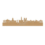 Skyline Brussel Bamboe houten cadeau decoratie relatiegeschenk van WoodWideCities