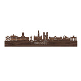 Skyline Brussel Noten houten cadeau decoratie relatiegeschenk van WoodWideCities