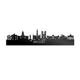 Skyline Brussel Zwart glanzend gerecycled kunststof cadeau decoratie relatiegeschenk van WoodWideCities