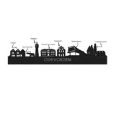 Skyline Coevorden Palissander houten cadeau decoratie relatiegeschenk van WoodWideCities