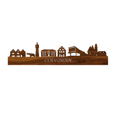 Skyline Coevorden Palissander 80 cm Zonder verlichting  houten cadeau decoratie relatiegeschenk van WoodWideCities