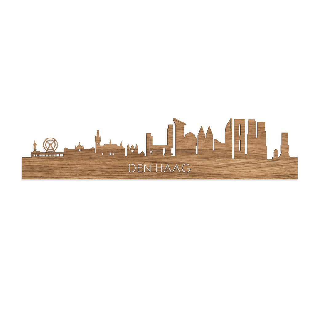 Skyline Den Haag Eiken houten cadeau decoratie relatiegeschenk van WoodWideCities