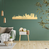Skyline Den Haag Metallic Goud gerecycled kunststof cadeau decoratie relatiegeschenk van WoodWideCities