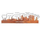 Skyline Den Haag Palissander houten cadeau decoratie relatiegeschenk van WoodWideCities