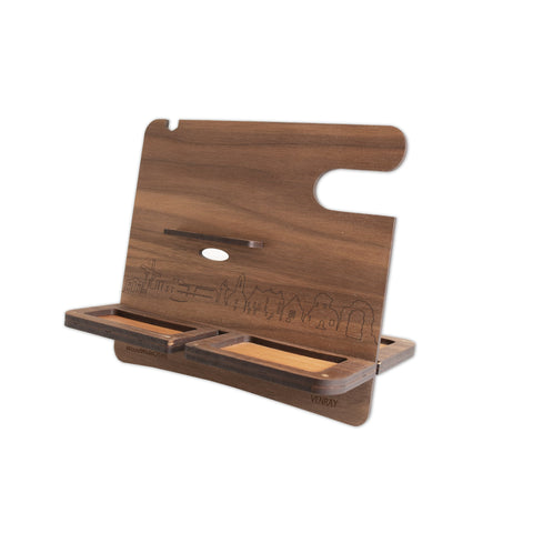 Skyline Desk Organizer Venray houten cadeau decoratie relatiegeschenk van WoodWideCities
