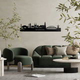 Skyline Deventer Zwart glanzend gerecycled kunststof cadeau decoratie relatiegeschenk van WoodWideCities