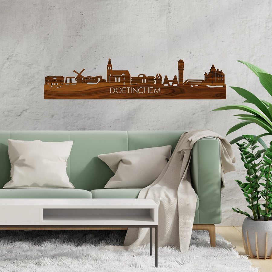 Skyline Doetinchem Palissander houten cadeau decoratie relatiegeschenk van WoodWideCities