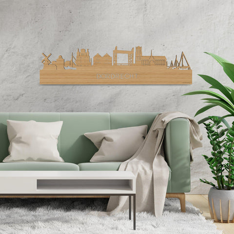 Skyline Dordrecht Bamboe houten cadeau decoratie relatiegeschenk van WoodWideCities