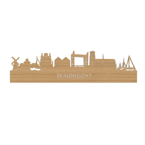 Skyline Dordrecht Bamboe houten cadeau decoratie relatiegeschenk van WoodWideCities