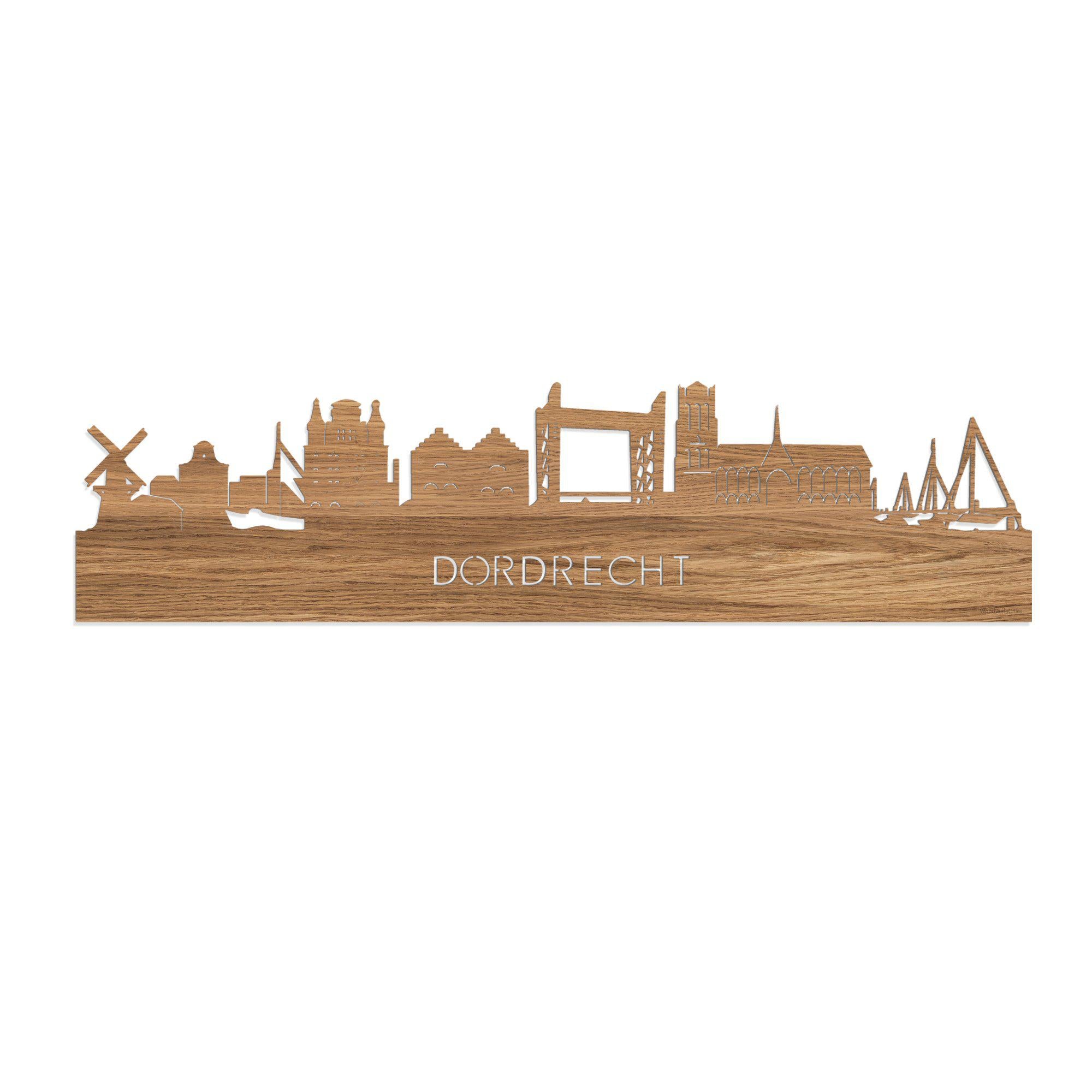 Skyline Dordrecht Eiken houten cadeau decoratie relatiegeschenk van WoodWideCities