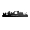 Skyline Dordrecht Zwart glanzend gerecycled kunststof cadeau decoratie relatiegeschenk van WoodWideCities