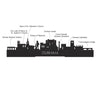 Skyline Durham Zwart glanzend gerecycled kunststof cadeau decoratie relatiegeschenk van WoodWideCities