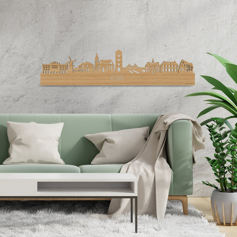 Skyline Ede Bamboe houten cadeau decoratie relatiegeschenk van WoodWideCities