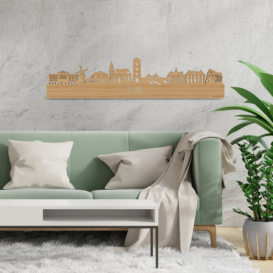 Skyline Ede Bamboe houten cadeau decoratie relatiegeschenk van WoodWideCities