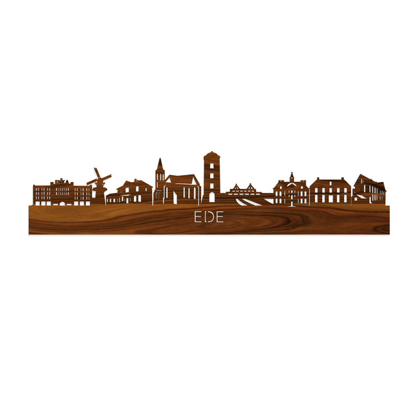 Skyline Ede Palissander houten cadeau decoratie relatiegeschenk van WoodWideCities