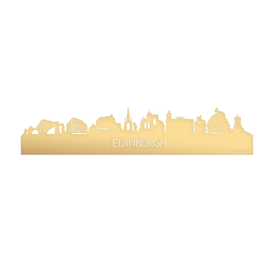Skyline Edinburgh Metallic Goud gerecycled kunststof cadeau decoratie relatiegeschenk van WoodWideCities