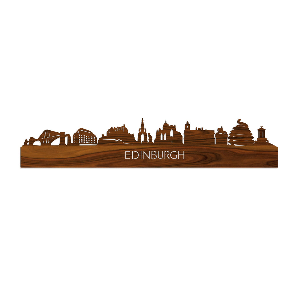 Skyline Edinburgh Palissander houten cadeau decoratie relatiegeschenk van WoodWideCities