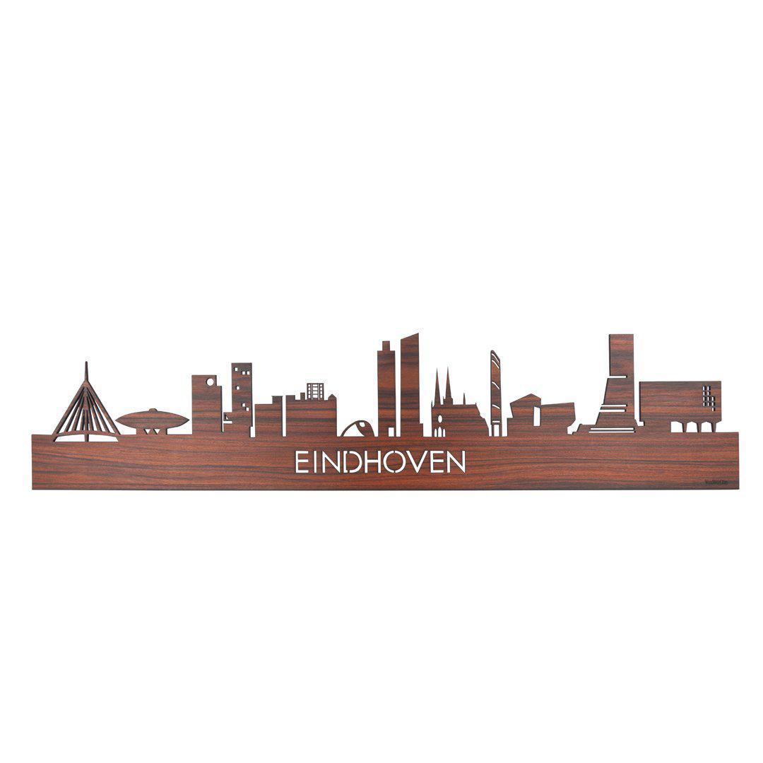 Skyline Eindhoven Palissander houten cadeau decoratie relatiegeschenk van WoodWideCities