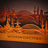 Skyline Emmeloord Zwart houten cadeau decoratie relatiegeschenk van WoodWideCities