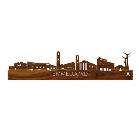 Skyline Emmeloord Palissander houten cadeau decoratie relatiegeschenk van WoodWideCities