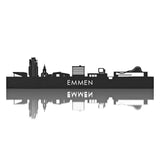 Skyline Emmen Black houten cadeau decoratie relatiegeschenk van WoodWideCities