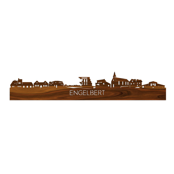 Skyline Engelbert Palissander houten cadeau decoratie relatiegeschenk van WoodWideCities