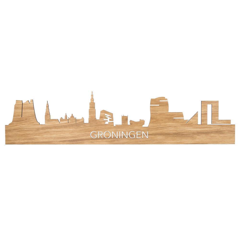 Skyline Groningen Eiken houten cadeau decoratie relatiegeschenk van WoodWideCities