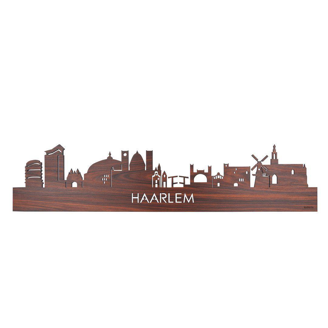 Skyline Haarlem Palissander houten cadeau decoratie relatiegeschenk van WoodWideCities