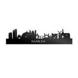 Skyline Haarlem Zwart glanzend gerecycled kunststof cadeau decoratie relatiegeschenk van WoodWideCities