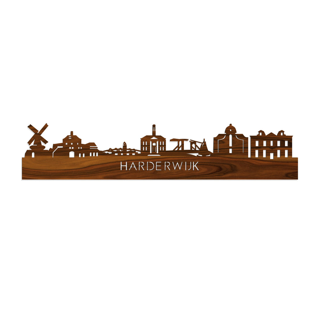 Skyline Harderwijk Palissander houten cadeau decoratie relatiegeschenk van WoodWideCities