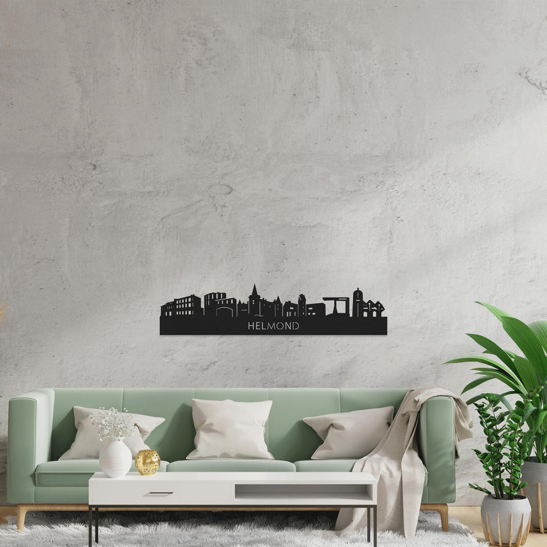 Skyline Helmond Black houten cadeau decoratie relatiegeschenk van WoodWideCities