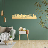 Skyline Helmond Metallic Goud gerecycled kunststof cadeau decoratie relatiegeschenk van WoodWideCities