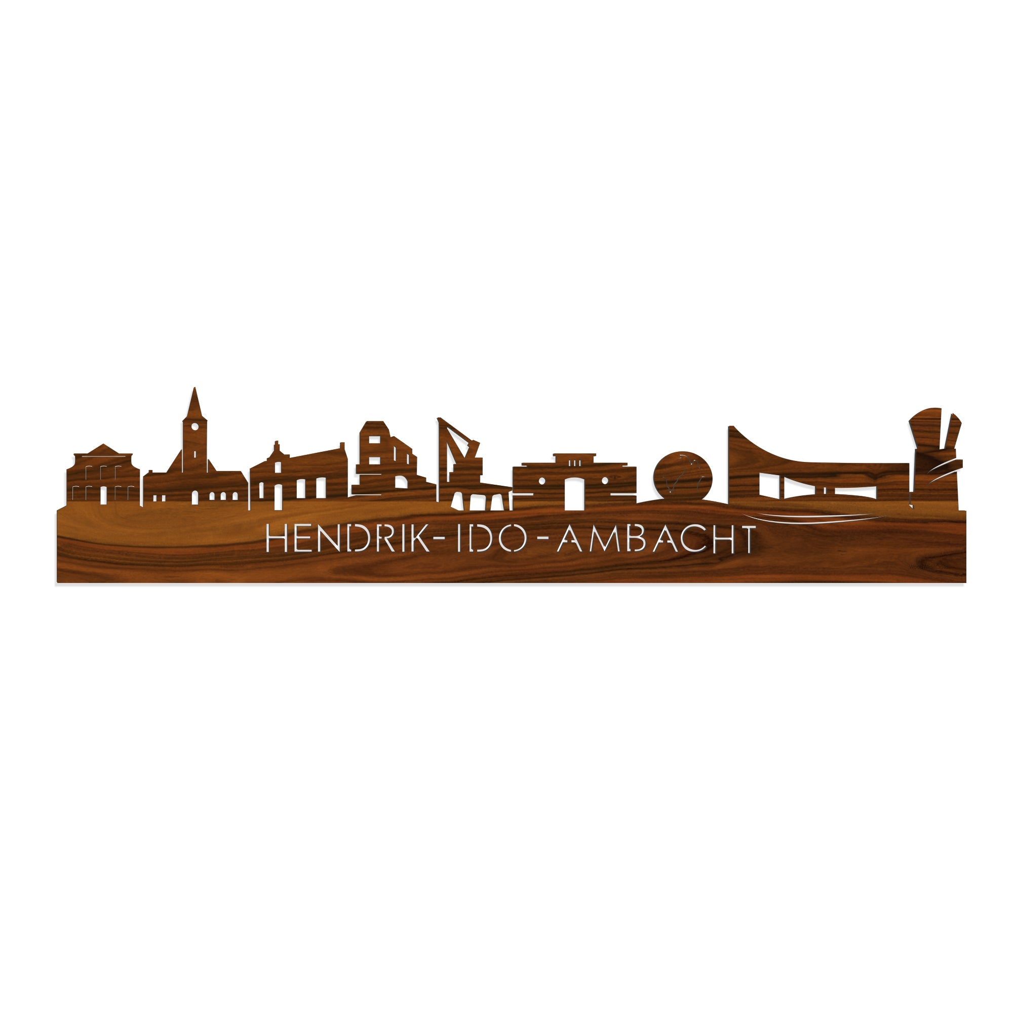 Skyline Hendrik-Ido-Ambacht Palissander houten cadeau decoratie relatiegeschenk van WoodWideCities
