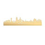 Skyline Hengelo Metallic Goud gerecycled kunststof cadeau decoratie relatiegeschenk van WoodWideCities