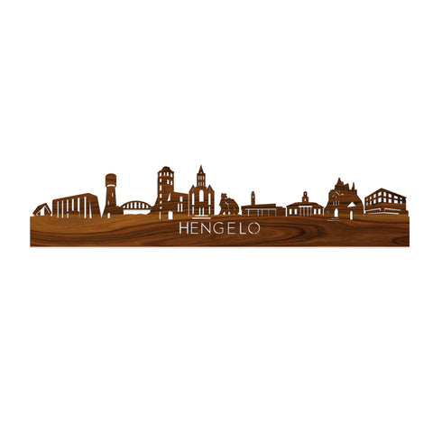 Skyline Hengelo Palissander houten cadeau decoratie relatiegeschenk van WoodWideCities